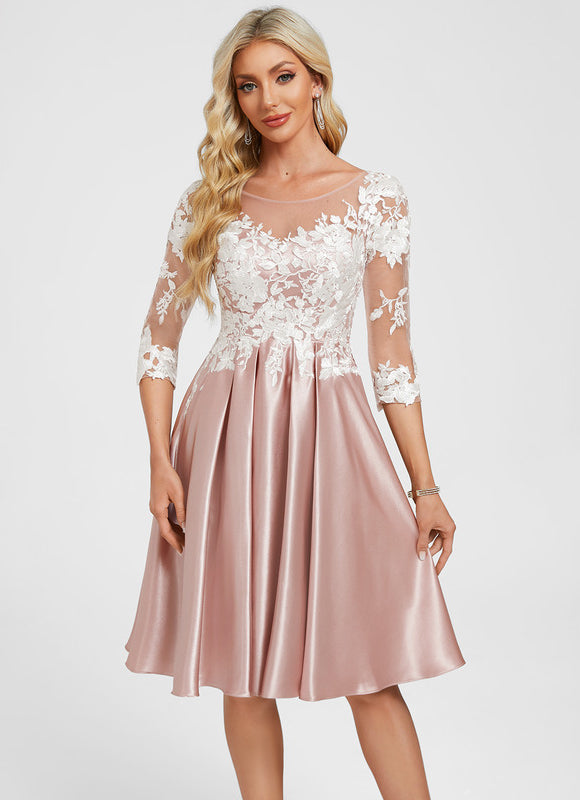 Robe Chic Satin Rose Poudré