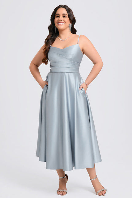 Robe Chic Satinée Aigue-Marine - gallery 5