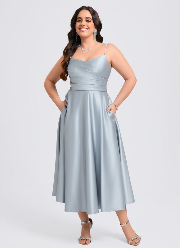 Robe Chic Satinée Aigue-Marine - gallery 5