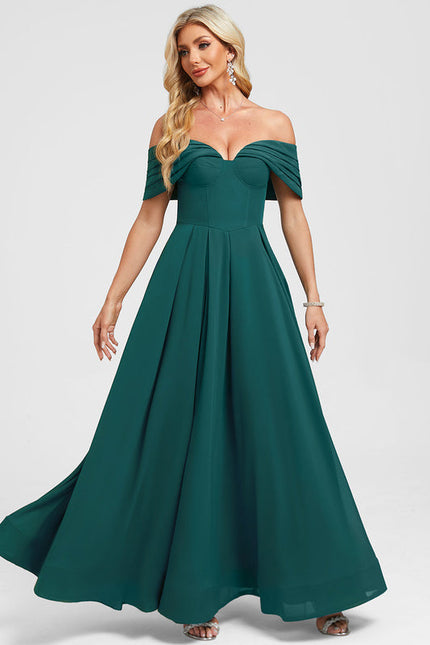 Robe Chic Mousseline Verte - gallery 1