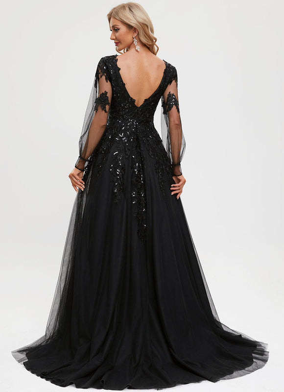Robe Chic Noir Éblouissant - gallery 9