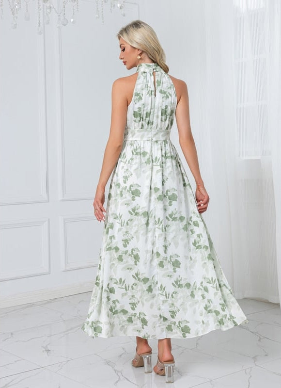 Robe Chic Satinée Verte - gallery 3