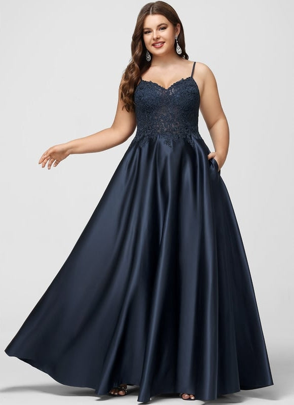 Robe Chic Bleu Marine Satinée - gallery 6