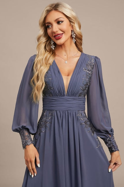 Robe Chic Bleu Nuit Élégante - gallery 1