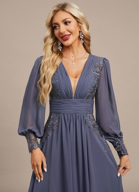 Robe Chic Bleu Nuit Élégante - gallery 1