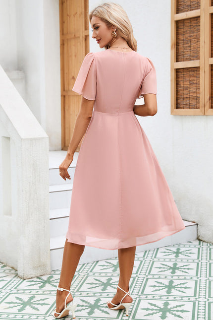 Robe Chic Volants Bordeaux - gallery 1