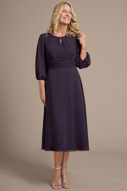 Robe Chic Mousseline Violet - gallery 4