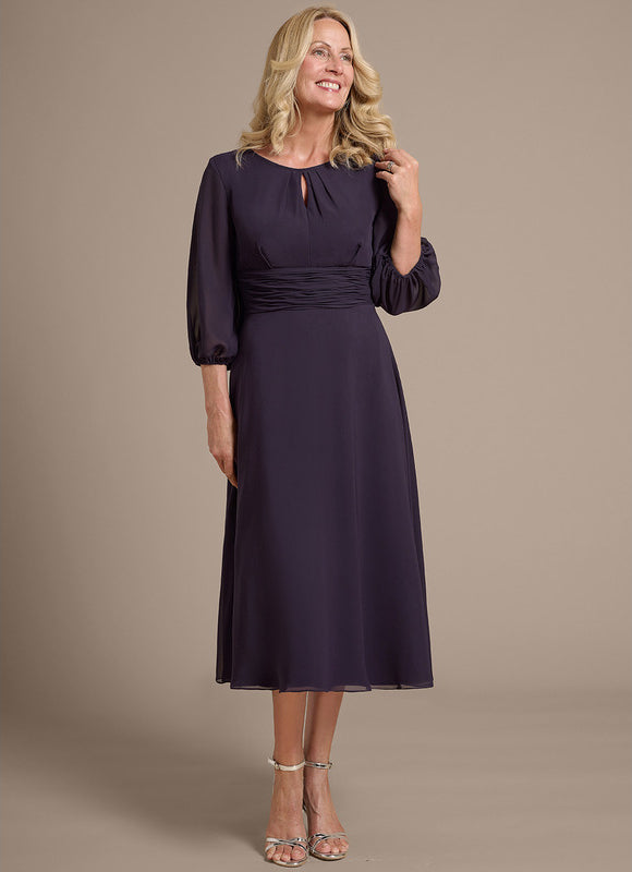 Robe Chic Mousseline Violet - gallery 4