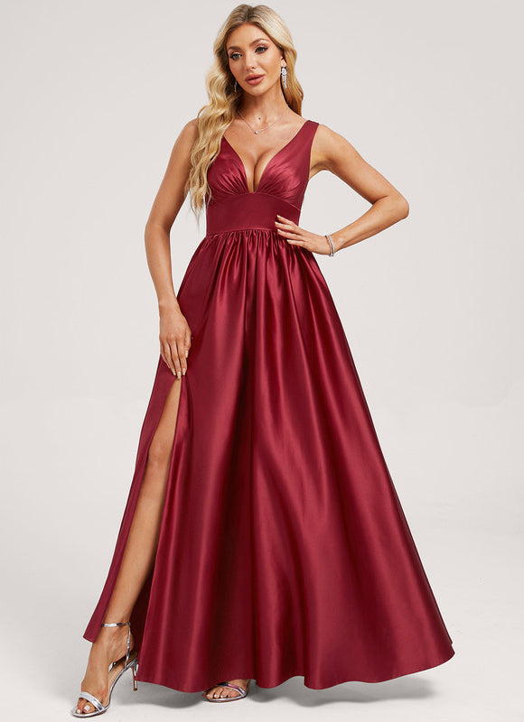 Robe Chic Satinée Rose Pâle - gallery 2