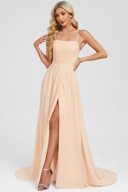 Robe Chic Mousseline Pêche - gallery 3