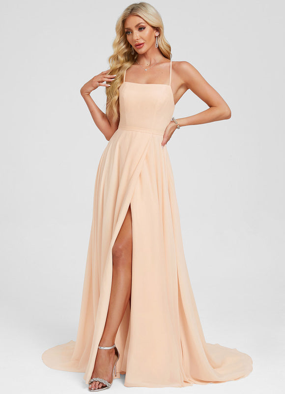 Robe Chic Mousseline Pêche - gallery 3