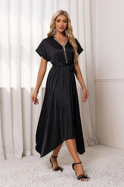 Robe Chic Asymétrique Scintillante - gallery 3