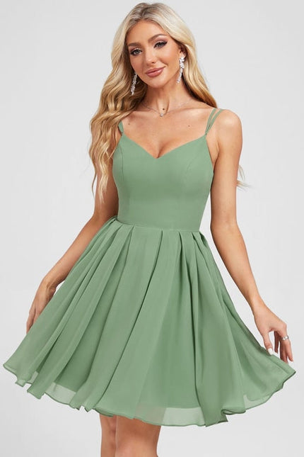 Robe Chic Mousseline Vert Tendre - gallery 1