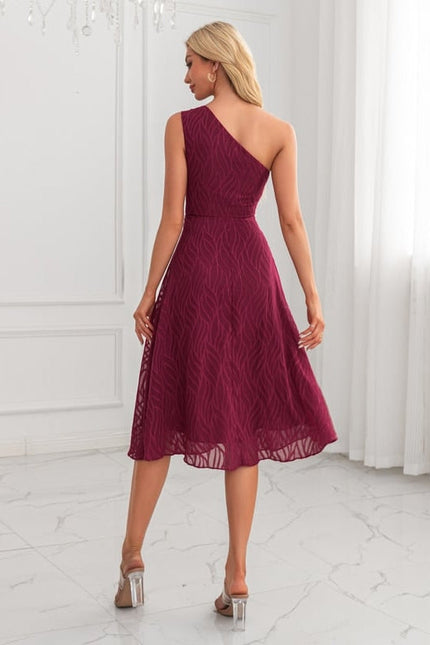 Robe Chic Midi Bordeaux Texturée - gallery 2