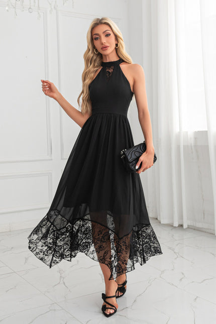 Robe Chic Mousseline Noire - gallery 3