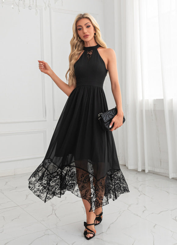 Robe Chic Mousseline Noire - gallery 3