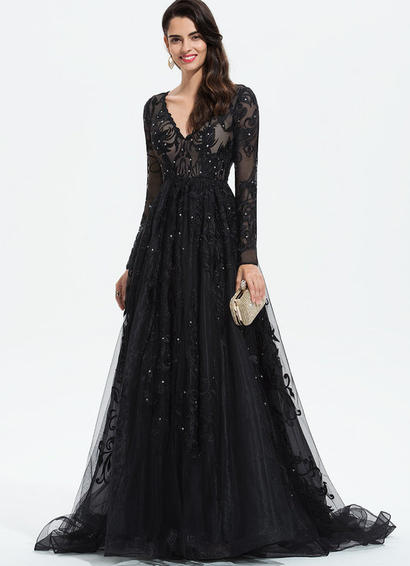 Robe Chic Noir Éblouissant - gallery 3