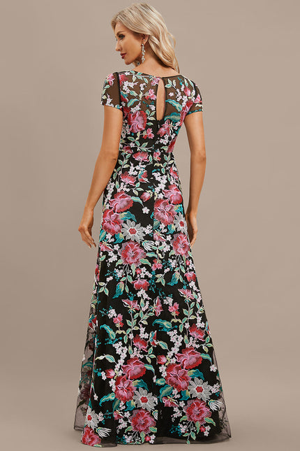 Robe Chic Noir Floral Satin - gallery 8