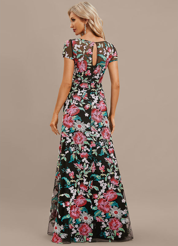 Robe Chic Noir Floral Satin - gallery 8