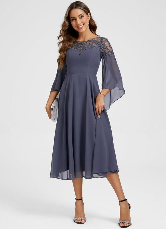 Robe Chic Longue Évasée Élégante - gallery 1