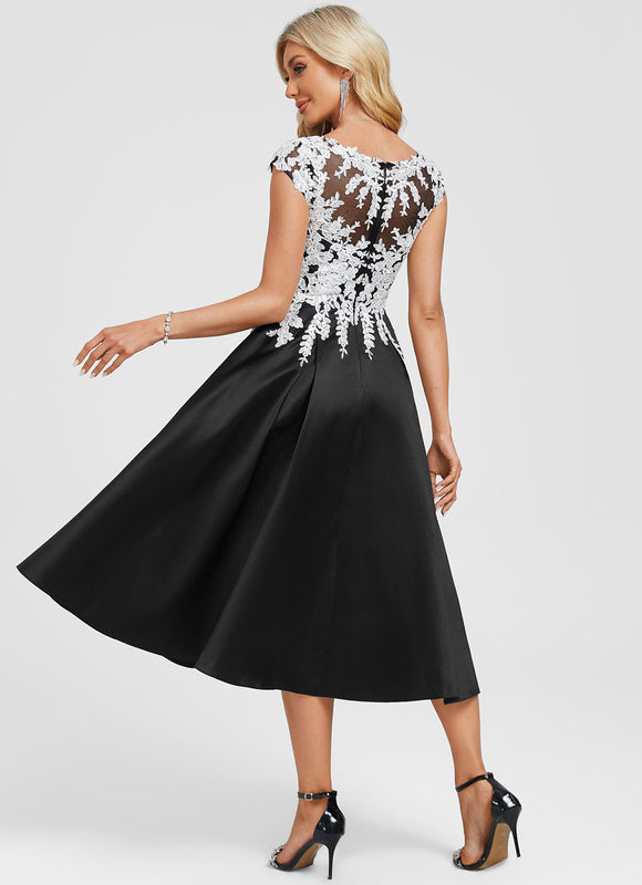 Robe Chic Satinée À Dentelle - gallery 6