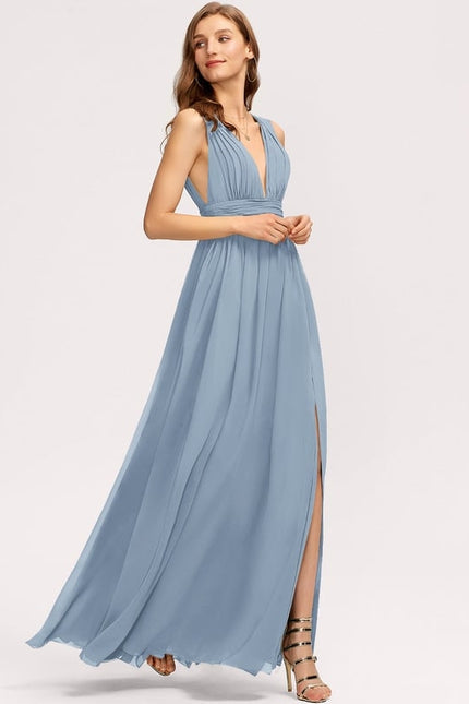 Robe Chic Longue Verte Fluide - gallery 1