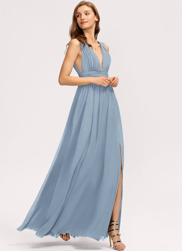 Robe Chic Longue Verte Fluide - gallery 1