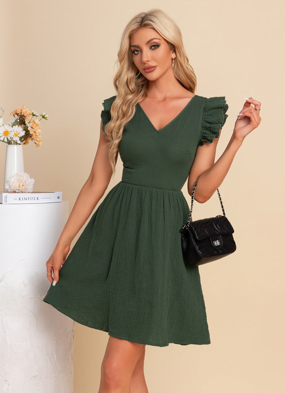 Robe Chic Verte Évasée