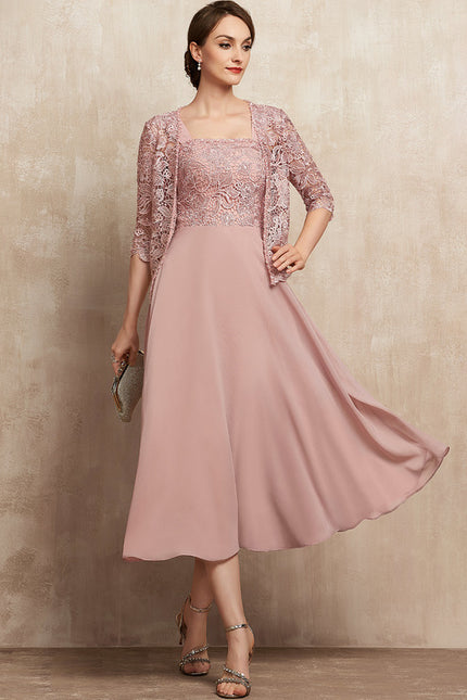 Robe Chic Élégance Rosée Tissée