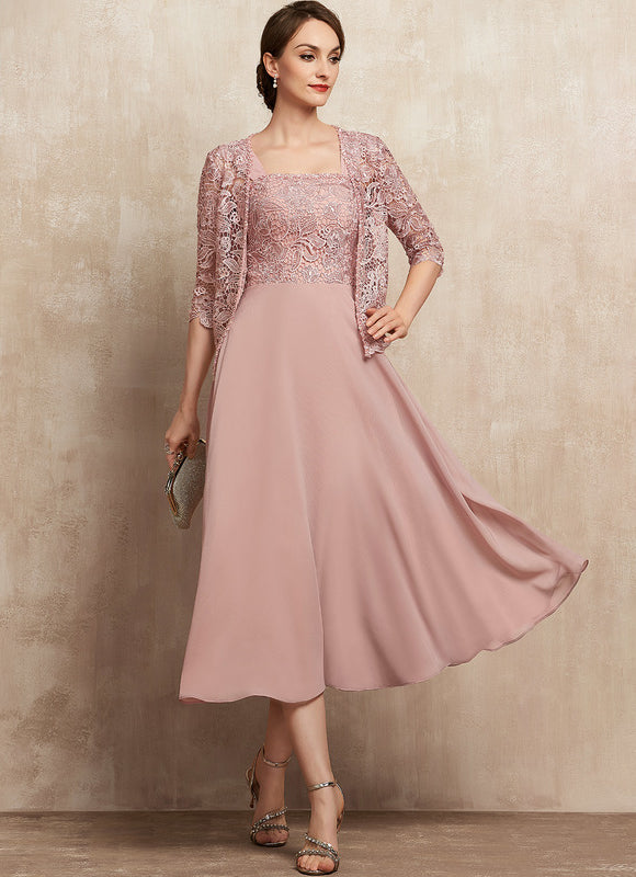 Robe Chic Élégance Rosée Tissée