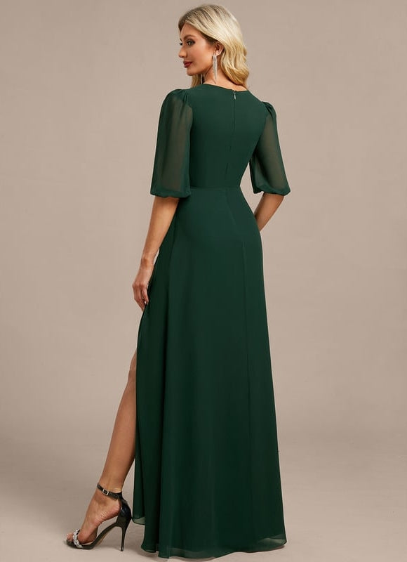 Robe Chic Longue Verte Fluide - gallery 6