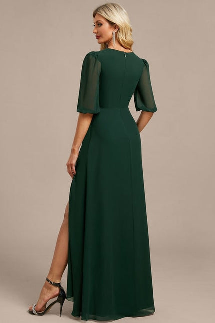 Robe Chic Longue Verte Fluide - gallery 6