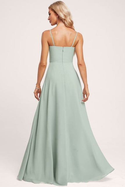 Robe Chic Longue Verte Raffinée - gallery 1