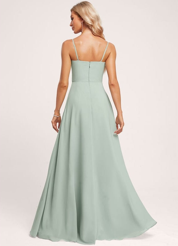 Robe Chic Longue Verte Raffinée - gallery 1
