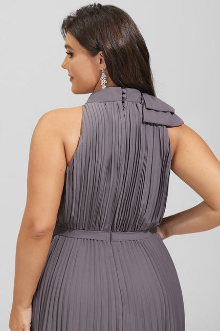 Robe Chic Satiné Taupe - gallery 7
