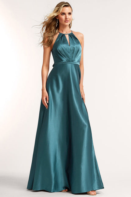 Robe Chic Satin Bleu - gallery 4
