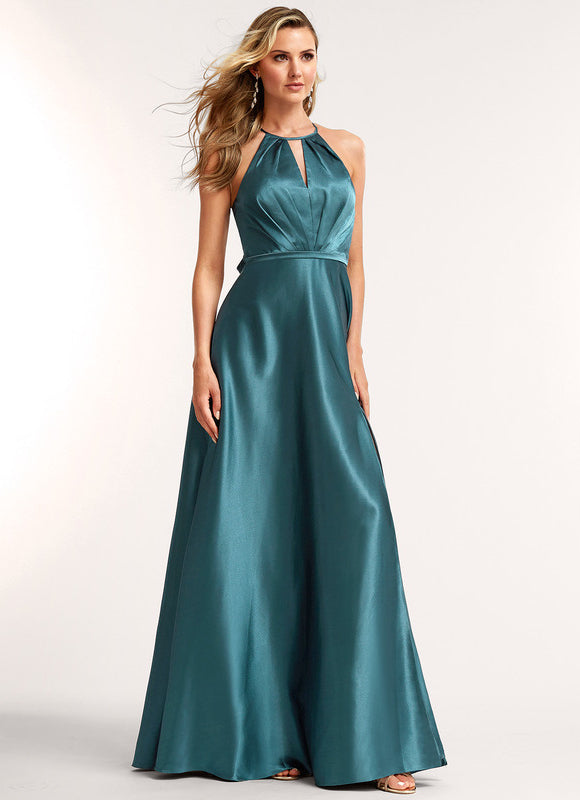 Robe Chic Satin Bleu - gallery 4
