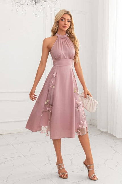 Robe Chic Midi Rose Florale - gallery 3