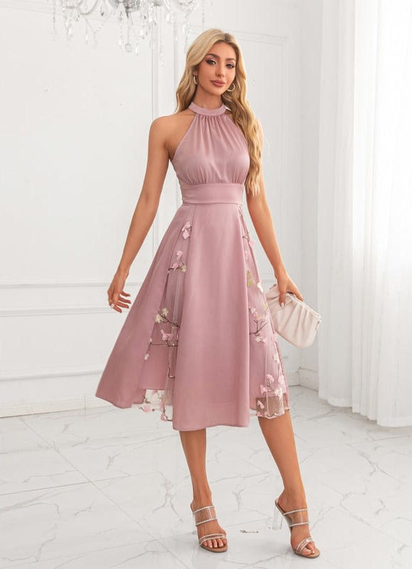 Robe Chic Midi Rose Florale - gallery 3