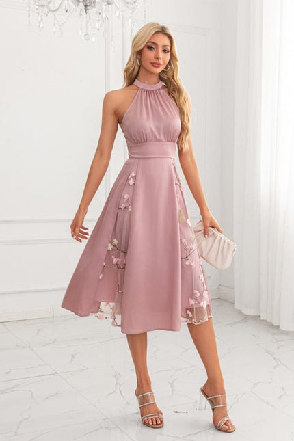 Robe Chic Midi Rose Florale - gallery 3