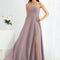 Robe Chic Mauve Trapèze Longueur Ras Du Sol
