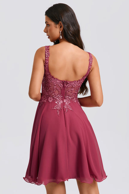 Robe Chic Trapèze Bordeaux - gallery 6
