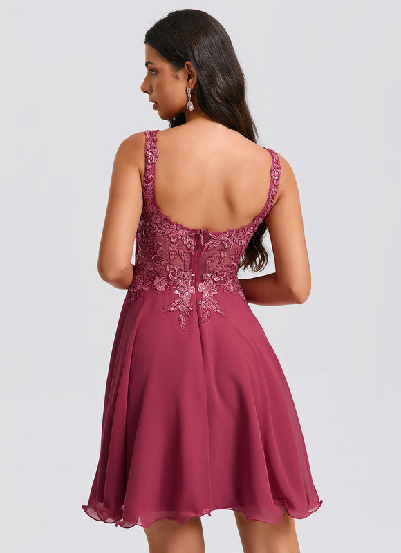 Robe Chic Trapèze Bordeaux - gallery 6