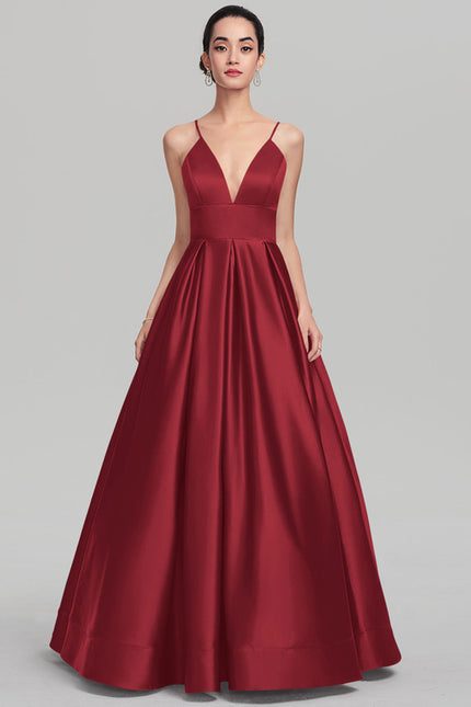 Robe Chic Bordeaux Satin Longue - gallery 2