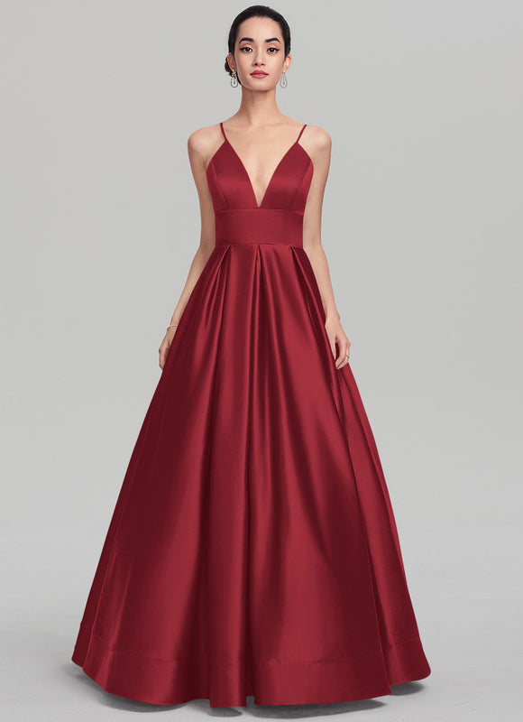 Robe Chic Bordeaux Satin Longue - gallery 2