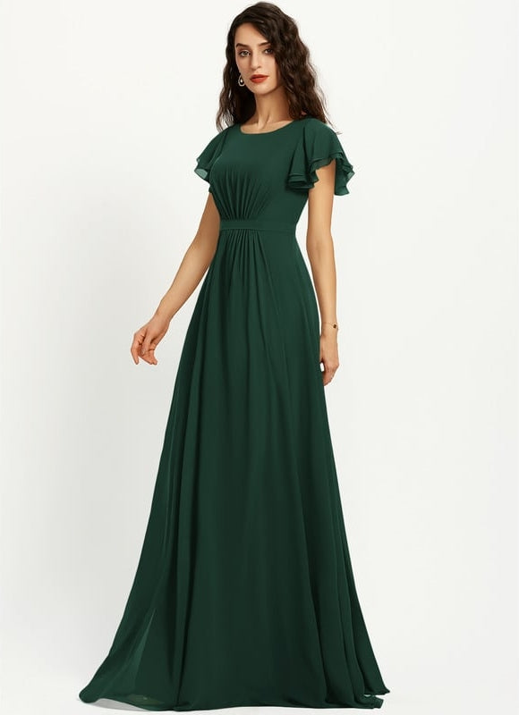 Robe Chic Mousseline Drapée - gallery 7
