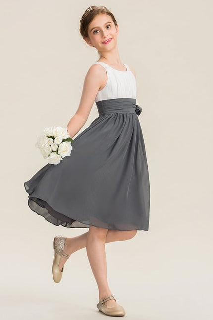 Robe Chic Gris Élégante Demoiselle D'Honneur - gallery 2