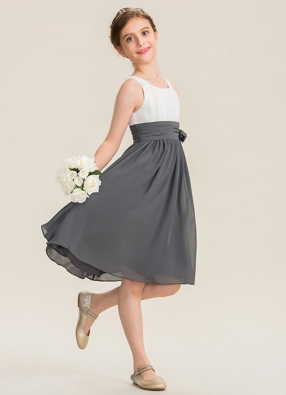 Robe Chic Gris Élégante Demoiselle D'Honneur - gallery 2