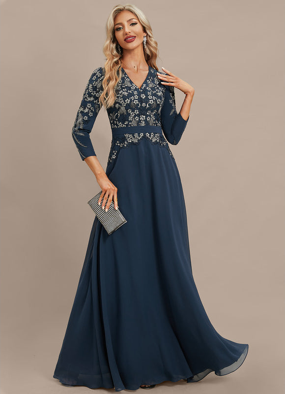 Robe Chic Longue Marine Élégante - gallery 4