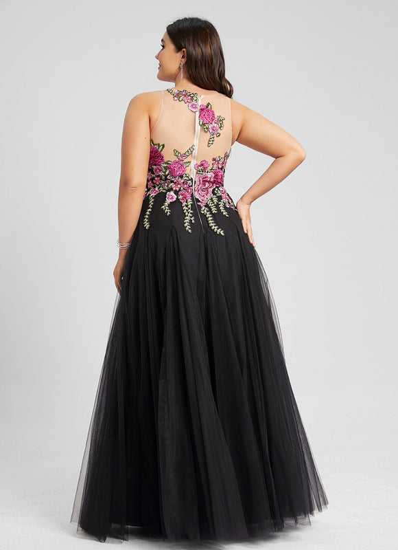 Robe Chic Noire Avec Fleurs Brodées - gallery 9